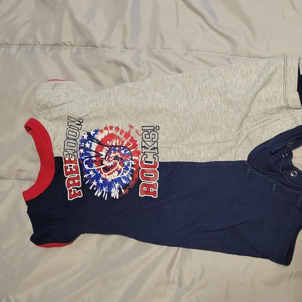 6-9 months memorial day/4th of July romper style.